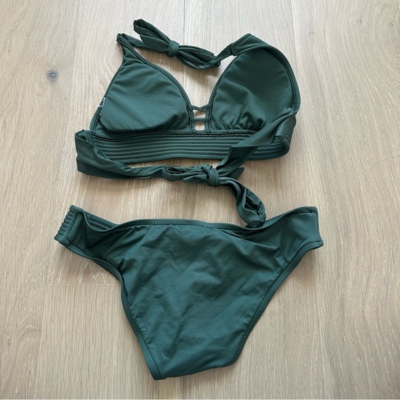 Target Kona Sol Green Bikini Swimsuit Swim Beachy Summer Beach Resortwear Tan - Picture 6 of 9
